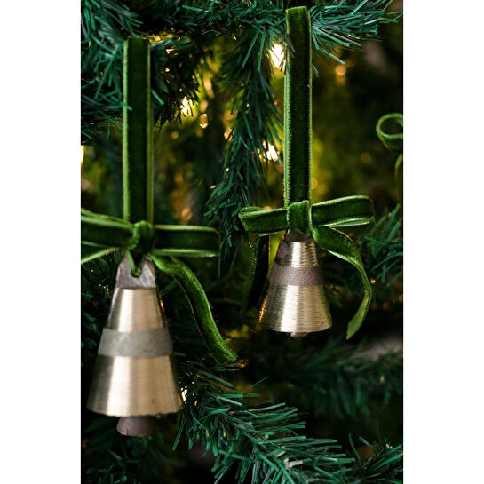 Beige & Stone X Den.ınteriors Yılbaşı Ağacı Süsü Kurdeleli Orta Boy Çan