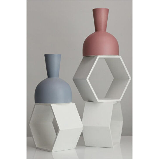 Beige & Stone Laura Pink Vazo Dekoratif Obje