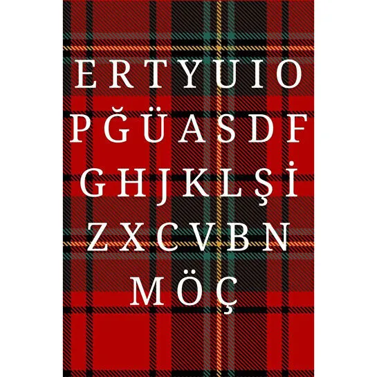 Beige & Stone Yılbaşı Kişiselleştirilmiş Harfe Özel Ekose Desenli Büyük Hediye Kesesi 40x60 Cm