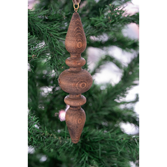 Beige & Stone X Den.ınteriors Yılbaşı Vintage Ahşap Sarkıt Noel Ağaç Süsü