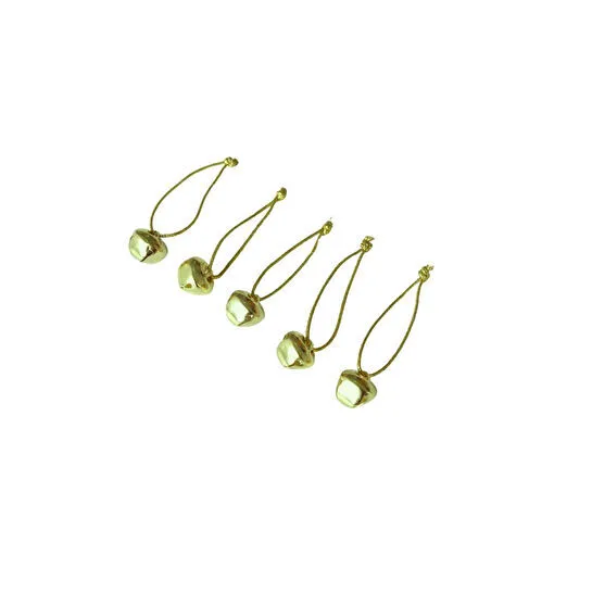 Beige & Stone Yılbaşı Ağaç Süsü Gold Zil 5'li