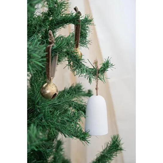 Beige & Stone X Den.interiors Yılbaşı Ağaç Süsü Seramik Beyaz Çan