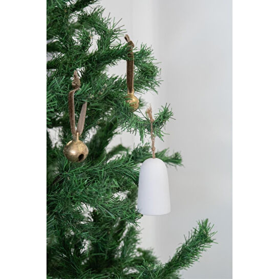 Beige & Stone X Den.interiors Yılbaşı Ağaç Süsü Seramik Beyaz Çan
