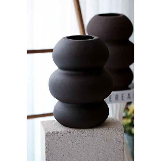 Beige & Stone Basel Antrasit Vazo Dekoratif Obje