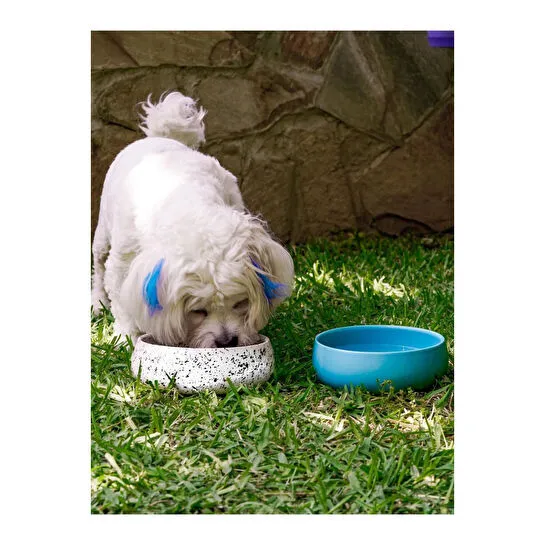 Beige & Stone Beige And Stone Seramik El Yapımı Mama / Su Kabı (m) Benekli