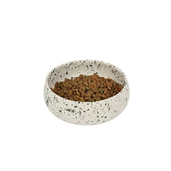 Beige & Stone Beige And Stone Seramik El Yapımı Mama / Su Kabı (m) Benekli