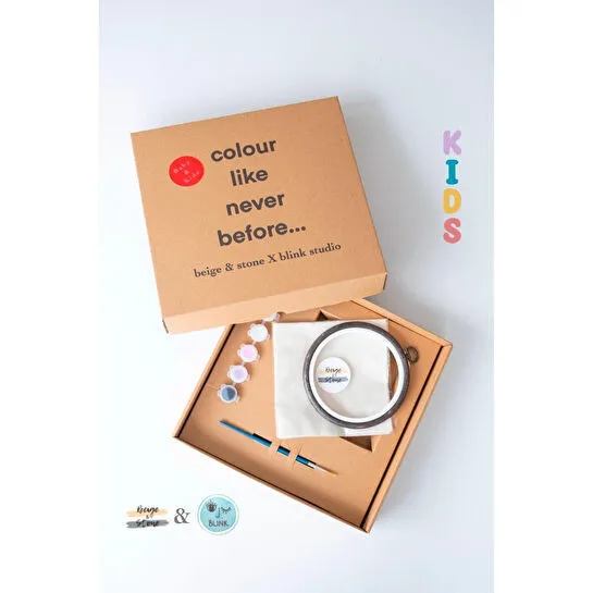 Beige & Stone X Blink Studio Colour Like Never Before Çocuk Figürleri Kasnak Boyama Seti