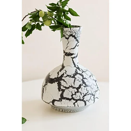 Beige & Stone Odessa Vase Antik Seramik Vazo Dekoratif Obje