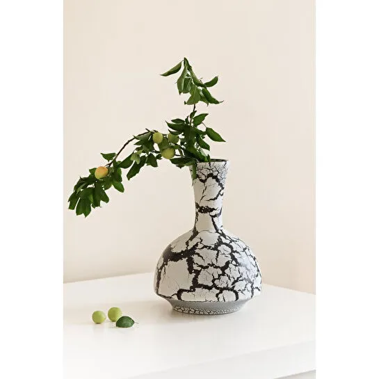 Beige & Stone Odessa Vase Antik Seramik Vazo Dekoratif Obje