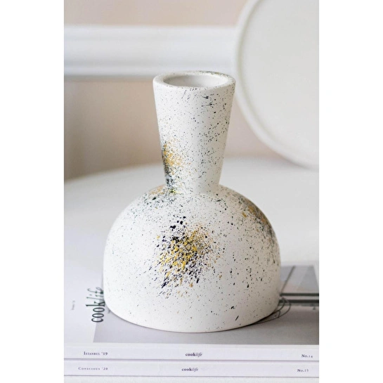 Beige & Stone Laura Yaldızlı Vazo Dekoratif Obje