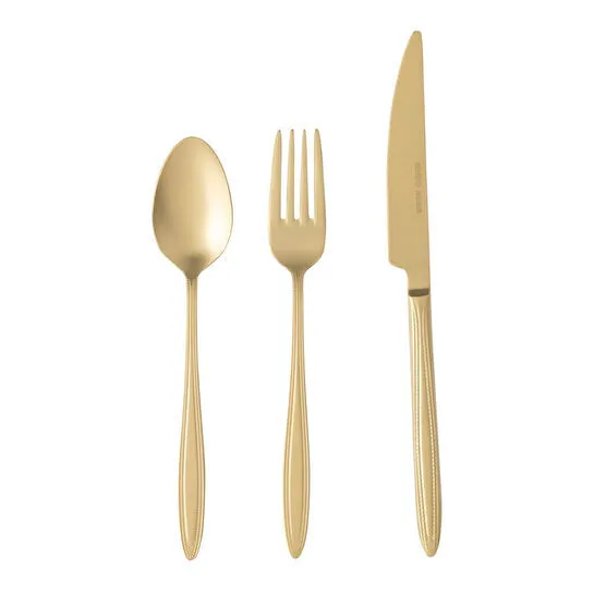 Mudo Home Essen 18 Parça Tatli Çatal Kaşik Biçak Seti̇ Mat Gold