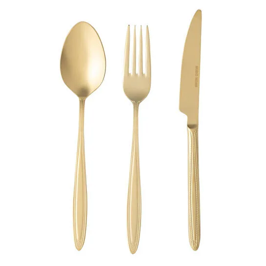 Mudo Home Essen 18 Parça Yemek Çatal Kaşik Biçak Seti̇ Mat Gold