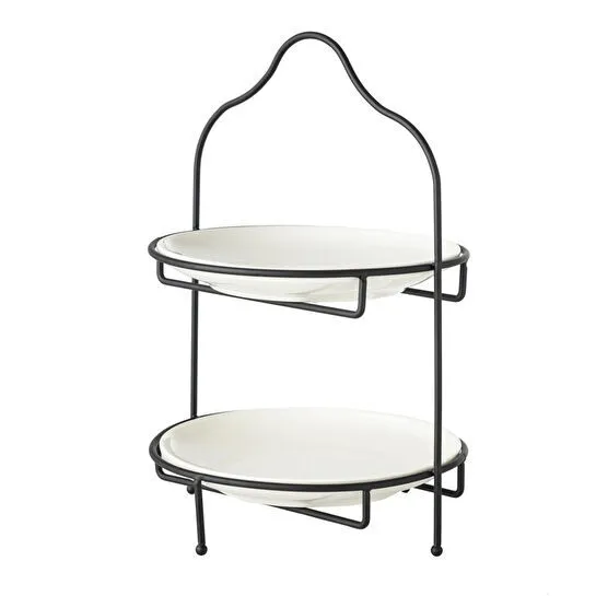 Mudo Home Gurme İki̇ Katli Sunum 22cm - Si̇yah