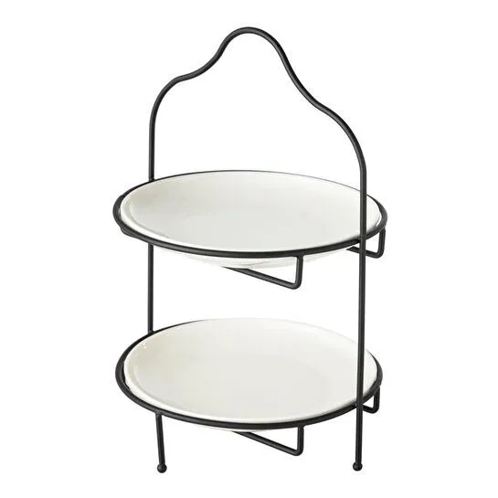 Mudo Home Gurme İki̇ Katli Sunum 22cm - Si̇yah