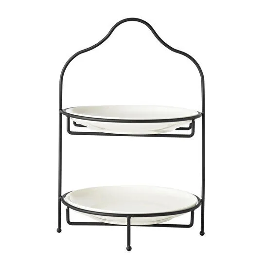 Mudo Home Gurme İki̇ Katli Sunum 22cm - Si̇yah