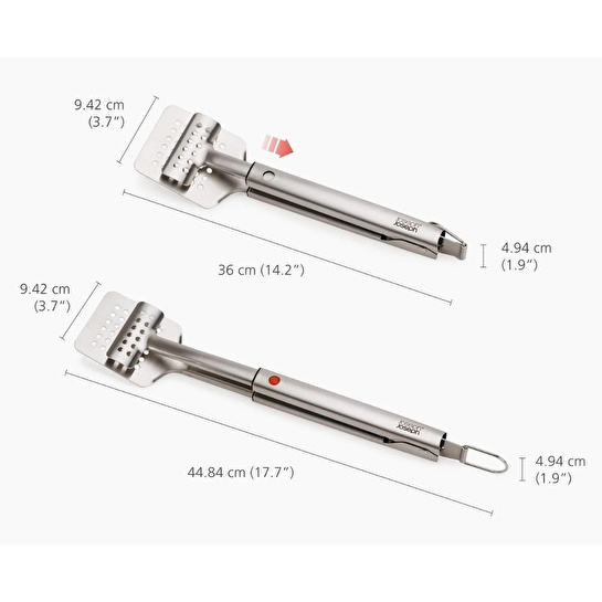 Joseph Joseph Grillout Uzatılabilir Saplı Paslanmaz Çelik Barbekü Çevirme Maşası