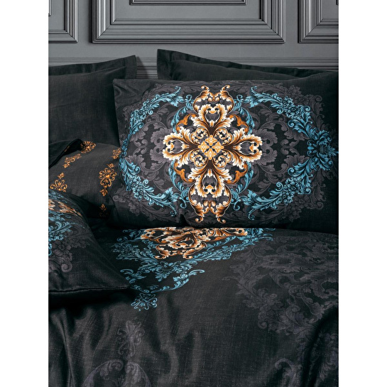 Cotton Box Palace Saten Çift Kişilik Nevresim Takımı Dorhan Siyah