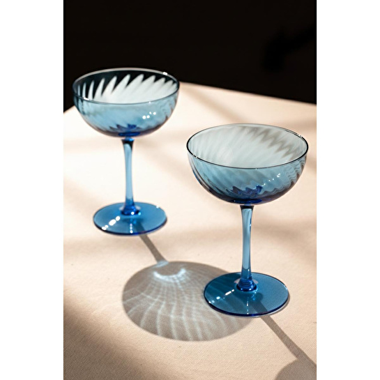 Rakle Premium El Yapımı Kendinden Renkli 2'li Cup Seti Mavi 230 Cc