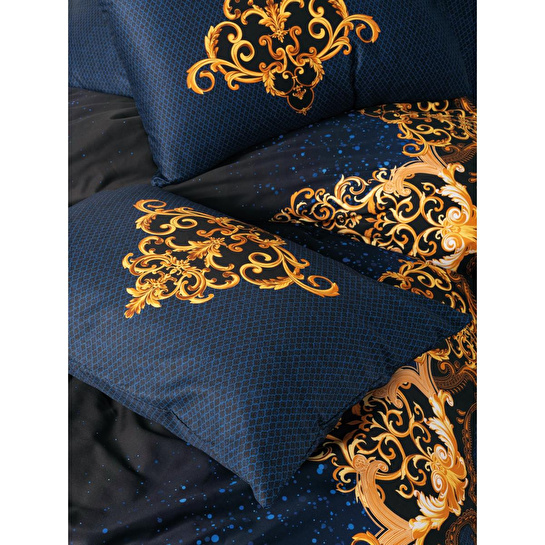 Cotton Box Palace Saten Çift Kişilik Nevresim Takımı Tutsu Lacivert