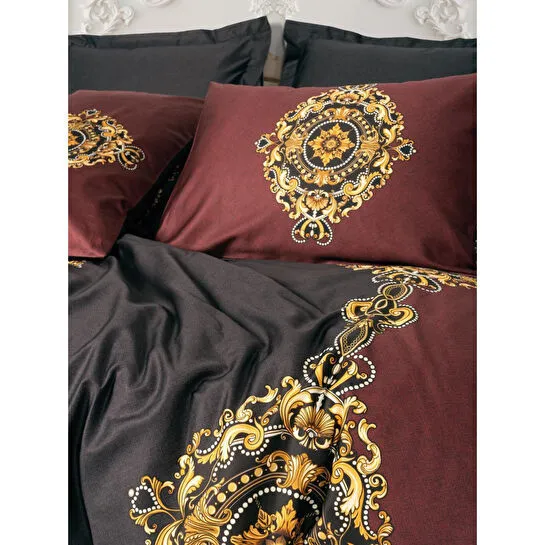 Cotton Box Palace Saten Çift Kişilik Nevresim Takımı Ebren Antrasit