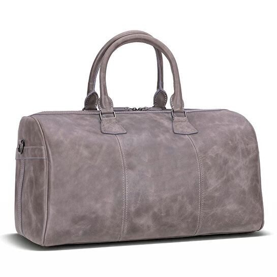 Bloominbag Bloomvoyage Ash Gray Hakiki Deri Duffle Çanta - Kadın Seyahat & Hafta Sonu Çantası