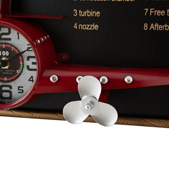 Mudo Home Airplane Kirmizi Duvar Saati̇ 78x8x21cm