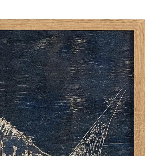 Mudo Home Marlin Çerçeveli̇ Ahşap Tablo 50x70cm