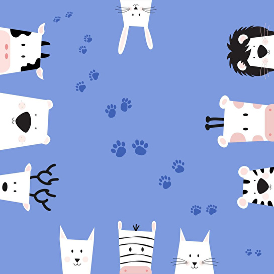 Itsy Bitsy Kids Paws And Claws Çift Taraflı Pamuk Saten Çok Renkli Bebek Nevresim Seti 100x150cm