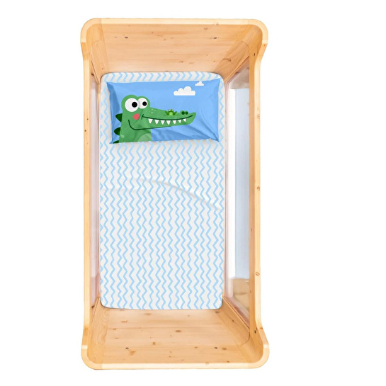 Itsy Bitsy Kids Croc-a-dream Pamuk Saten Çok Renkli Bebek Çarşaf Seti 80x140cm