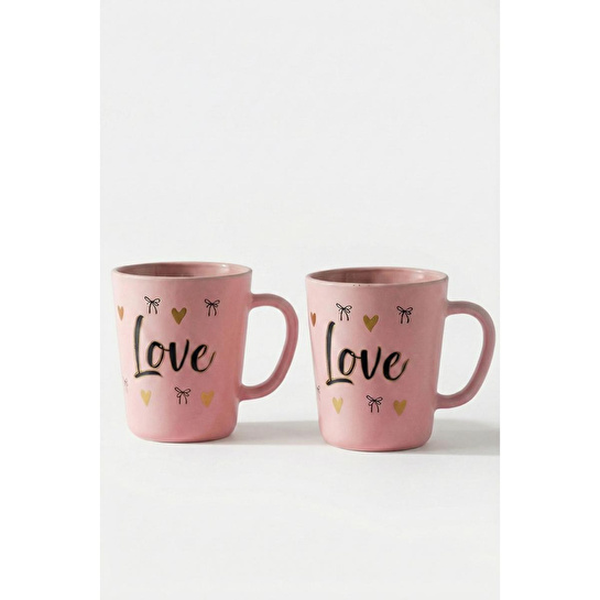 Rakle Love 2'li Kupa Seti Pembe 380 Cc