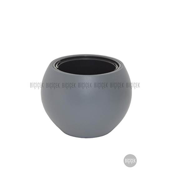 Biçiçek Plastik Küre Saksı 25 Cm Çap Gri