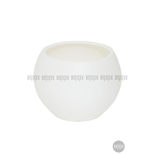 Biçiçek Plastik Küre Saksı 25 Cm Çap Beyaz