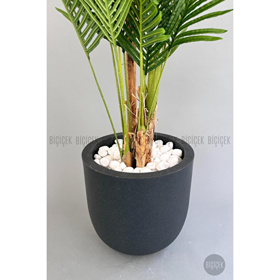 Biçiçek Yapay Areka Palmiyesi 220 Cm Lux Dış Mekan Saksıda Siyah-bronz