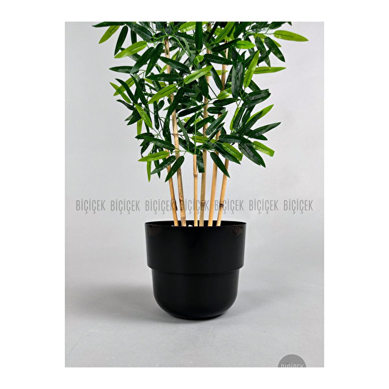 Biçiçek Yapay Bambu Ağacı 6 Dallı 150 Cm Yoğun Yapraklı Siyah