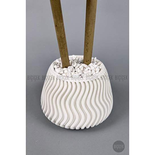 Biçiçek Yapay Bambu Ağacı 140cm Büyük Saksı Yoğun Yapraklı