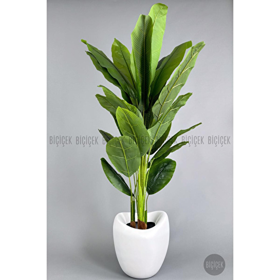 Biçiçek Yapay Muz Ağacı 185-220 Cm Beyaz