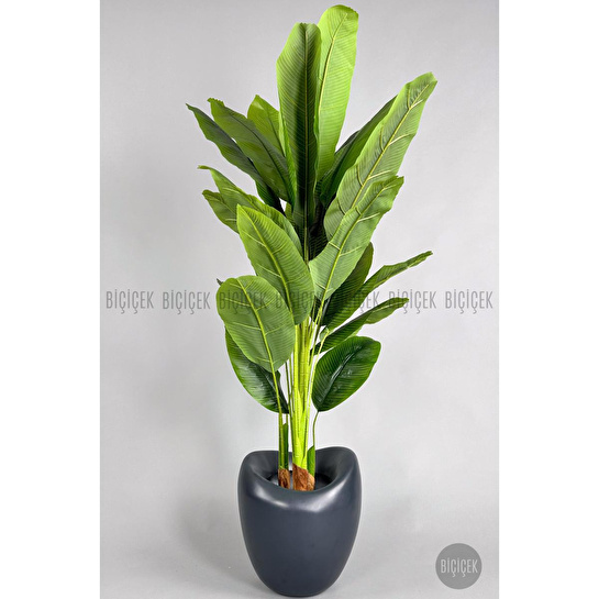 Biçiçek Yapay Muz Ağacı 185-220 Cm Gri
