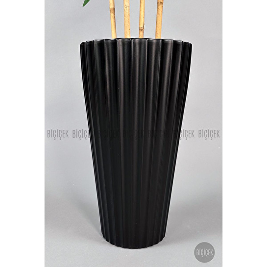 Biçiçek Yapay Bambu Ve Benjamin 4 Dal Yoğun Yapraklı 180 Cm Siyahbambu