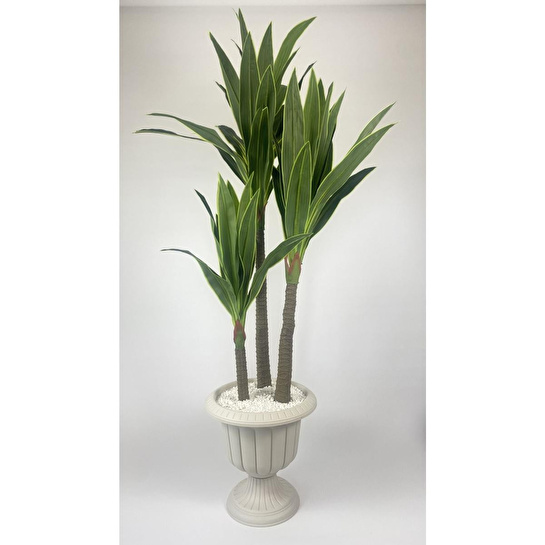 Biçiçek Yucca Bitkisi 220 Cm Yapay Ağaç Beyaz