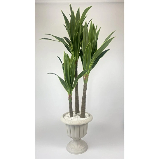 Biçiçek Yucca Bitkisi 220 Cm Yapay Ağaç Beyaz