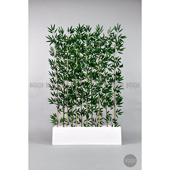 Biçiçek Bambu Separator 170 Cm 10 Dallı Yoğun Yapraklı Beyaz