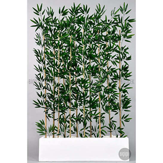 Biçiçek Bambu Separator 170 Cm 10 Dallı Yoğun Yapraklı Beyaz