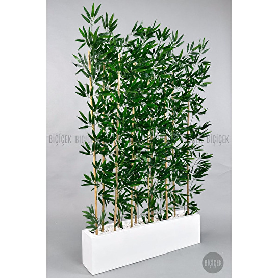 Biçiçek Bambu Separator 170 Cm 10 Dallı Yoğun Yapraklı Beyaz