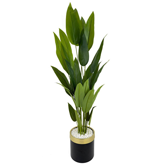 Biçiçek Starliçe 220cm Metal Siyah Gold Saksıda