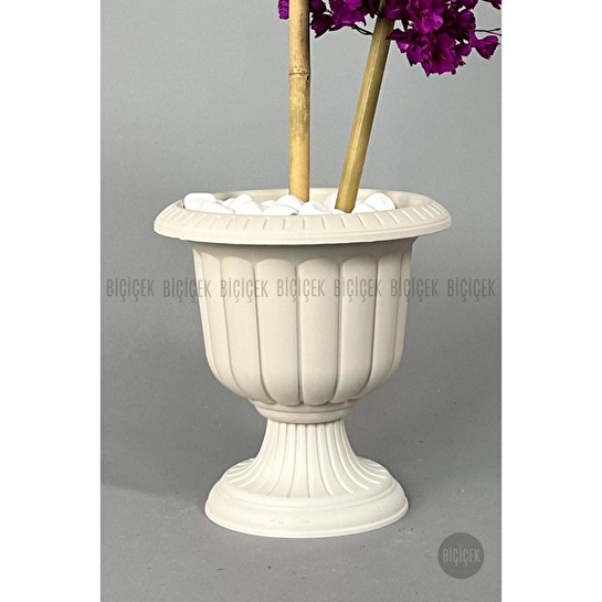 Biçiçek Yapay Ağaç Doğal Bambu Gövdeli Japon Ağacı Mor Bahar Dalı Ağacı 125cm