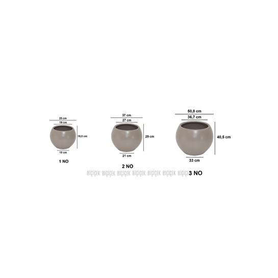 Biçiçek Plastik Küre Saksı 37 Cm Çap Kahverengi