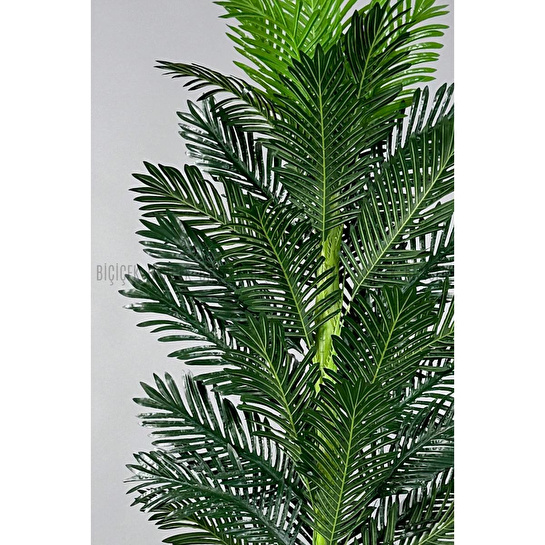 Biçiçek Yapay Areka Ağacı Büyük Boy Palmiye Ağacı Dekoratif Kumsal Antrasit Renk Saksıda