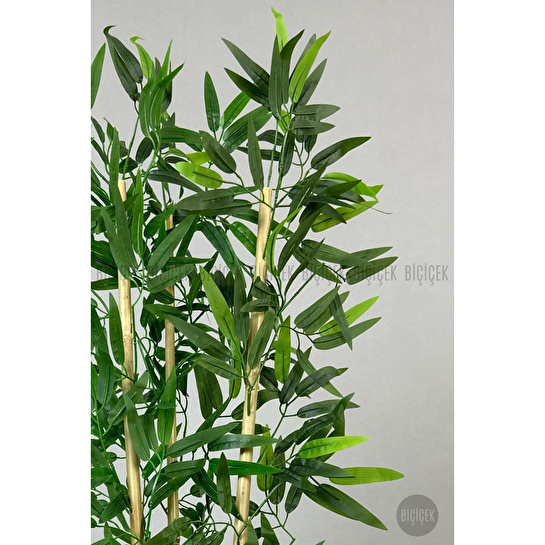 Biçiçek Yapay Bambu Ağacı 100cm Lux Saksı Siyah-bronz