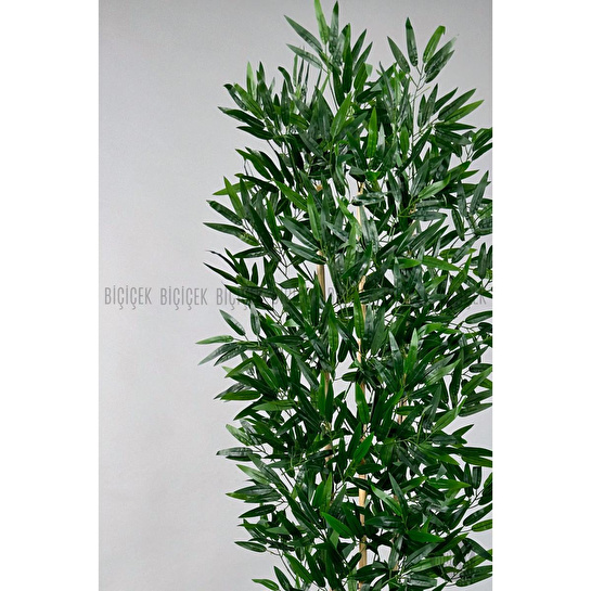 Biçiçek Yapay Bambu Ağacı 160cm Yoğun Yapraklı Büyük Saksıda