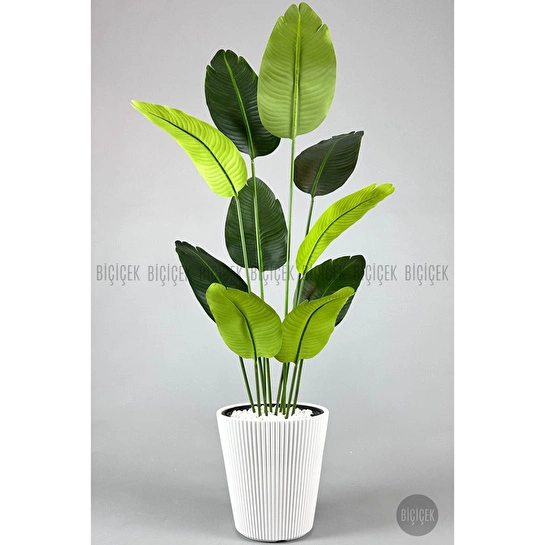 Biçiçek Yapay Muz Ağacı 145-185 Cm Beyaz3